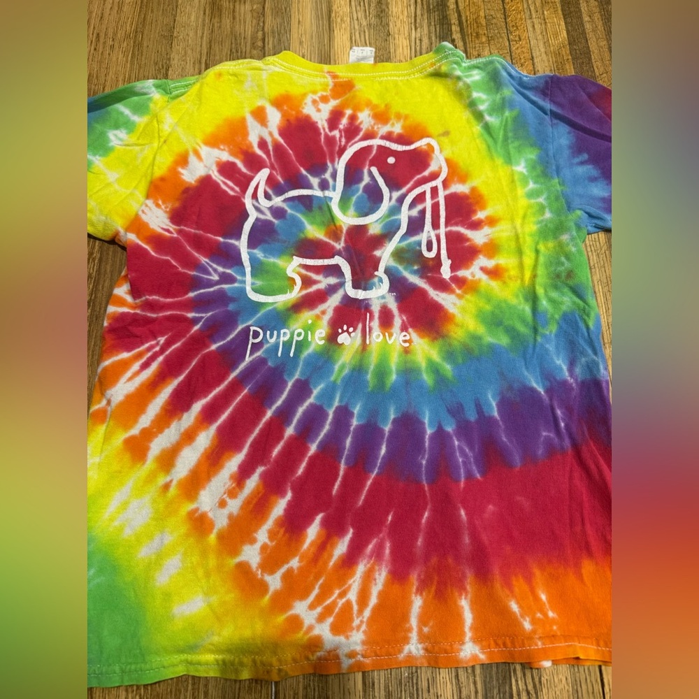 Puppie Love Tie-Dye Kids T-Shirt - Multicolor